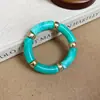 Pulsera Redonda Geométrica de Resina Estilo Retro Europeo y Americano, Lujo Ligero, Sensación de Alta Gama, Pulsera de Nicho, Personalizada, Exagerada, Accesorio de Mano a la Moda
