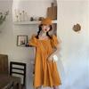 [Sombrero incluido] vestido 2024 Nuevo estilo occidental estilo coreano Holgado Muñeca ins falda cuello cuadrado manga abullonada falda línea A