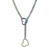 Europeu e Americano Amazon Hot Lasso Colar Em Forma De Coração O-Ring Slide Chain Colar Hip Hop Punk Rock Ornamento De Aço Inoxidável