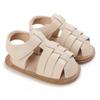 Sandalias de bebé de un año, zapatos de cuero PU para bebé, zapatos de verano para niño pequeño, zapatos para caminar antideslizantes con velcro, zapatos de suela suave casuales
