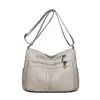 Bolso de Cuero Suave Multicapa para Mujer 2026 Nueva Moda Gran Capacidad Múltiples Compartimentos Bolso para Madres de Mediana Edad y Mayores Bolso Cruzado Casual