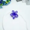 Pinza para el Cabello de Flor de Plumeria Transfronteriza de 6 cm, Pinza de Garra Floral de Alta Gama de Moda, Pasador Elegante, Pinza de Tiburón para la Parte Posterior de la Cabeza, Accesorio para el Cabello