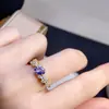 ¡Anillo de Tanzanita Natural! ¡Hermoso Color Morado, Completamente Pulido, Finamente Elaborado en Plata 925! Piedra Principal 5*7mm