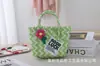 Estilo dulce bolsa tejida bolso de mano para niñas gran capacidad moda bolso de mano casual bolsa tote cesta de regalo de mano