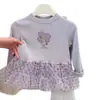 2026 Nuevo Estilo Falda Base de Vestido Layered de Malla con Lunares Coreanos de Otoño para Bebés Niñas, Tendencia de Ropa Infantil de Moda