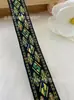 Cinta de jacquard bordada étnica de 2.0-2.7 cm con fondo negro, accesorios para el cabello, tocado, accesorios para ropa de actuación, bolsa de regalo
