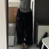Pantalones de chándal grises versátiles de pierna ancha, pantalones casuales para mujer, nuevos de otoño/invierno 2025, de cintura alta, rectos, holgados, adelgazantes, pantalones deportivos