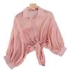 Chal Pequeño de Chifón Estilo Coreano Verano Combinación Universal Pequeña Prenda Exterior Ropa de Protección Solar de Verano Cárdigan para Mujer Chaleco Exterior Camisa Delgada