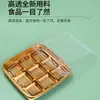 Caixa de Embalagem de Plástico Transparente, Caixa de Embalagem com Compartimento para Doces de Ovo de Mochi Pequeno, Caixa Descartável de Nove Compartimentos para Sobremesas
