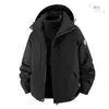 Chaqueta funcional exterior del mismo estilo de Luotuo para mujer, chaqueta de plumón tres en uno, chaqueta de montañismo a prueba de viento e impermeable para otoño e invierno para hombre