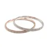 Pulsera Redonda Geométrica Simple Europea y Americana con Diamantes, Pulsera Transfronteriza de Moda y Versátil, Lujo Ligero, Joyería de Nicho de Alta Gama para Mujeres
