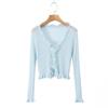 Atacado Comércio Exterior Transfronteiriço Roupas Femininas 2025 Outono Estilo Europeu e Americano Brincos de Madeira Alça Jaqueta Curta Feminina D79290F