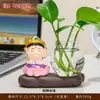 Dios Guardián del Zodiaco Chino Rábano Verde Florero Hidropónico Adorno Zhong Kui Dios de la Riqueza Bodhisattva Decoración de Escritorio de Oficina Adorno Cultural y Creativo