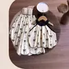 Conjunto de Verano para Niñas 2026 Ropa de Verano Infantil Camisola con Estampado de Moños para Niña + Pantalones de Pierna Ancha Conjunto de Dos Piezas