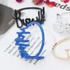 Acessórios de decoração de mesa de hotel estilo britânico em duas cores, dourado e prateado, metal simples, luxo leve, porta-guardanapo com letra inglesa, suprimentos para festivais