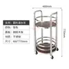 Carrito de Comedor Comercial KTV de Hotel de Tres Niveles de Acero Inoxidable y Vidrio Carrito para Bebidas Carrito de Entrega de Comida para Salones Privados de Restaurante Carrito de Mano para Pasteles