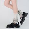 Cubrepies, Calcetines de Felpa, Calentadores de Pierna para Mujer, Combinación de Colores Otoño e Invierno Y2K con Zapatos de Cuero Pequeños, Calcetines de Felpa hasta la Pantorrilla para Primavera, Calcetines de Punto