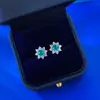 2026 Novos Brincos de Tarraxa Girassol Paraíba Cultivado em Prata 925 Esterlina Brincos de Diamante Redondo 5,0 mm Elegante Transmissão ao Vivo Transfronteiriço