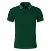 Camiseta casual de trabajo transpirable de piqué jacquard mercerizado de 40 hilos, con cuello, manga corta y logo estampado, camisa polo de negocios