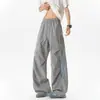 Pantalones casuales de malla a rayas estilo americano para hombres y mujeres, delgados de verano, modernos, para exteriores, secado rápido, transpirables, de pierna ancha, para senderismo