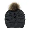 Chapéu de inverno europeu e americano ebay com botão Amazon com máscara gorro funcional de tricô cruz com bola de pelo chapéu de lã