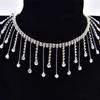 Cadena de diamantes con borla de gota de agua de fábrica cadena de diamantes accesorios para joyería diy accesorios para el cabello tocado cadena para la cintura cadena de borlas de ojo de caballo