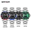 Sanda Comércio Exterior Popular Relógio Fantasma Verde Masculino Calendário Pulseira de Aço Inoxidável Relógio de Quartzo Negócios Esportes Relógio Masculino
