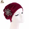 Acessórios artesanais flanela turbante boné de veludo gorro de quimioterapia boné étnico chapéu JDT-238H
