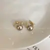 Aretes Perla Dorada Uno Dos Diseño de Nicho para Mujer Pendientes de Gama Alta 2023 Nuevas Explosiones Pendientes Elegantes