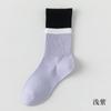 Calcetines de algodón hasta media pantorrilla 95% algodón primavera y verano calcetines de algodón para mujer algodón peinado calcetines deportivos combinación de colores a rayas calcetines de rizo sin costuras