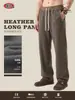 BE Roupa Masculina Outono Estilo Old Money Quiet Luxury Calças Casuais Texturizadas de Corte Reto para Homens