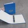 Livro de tecido azul em estoque capa dura capa dura livro de armazenamento de cartões modelo de madeira livro fichário de três furos A4