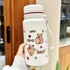 Copo Térmico para Meninas Alto Valor Estudante Grande Capacidade Copo de Isolamento Frio Garrafa de Água Portátil Canudo Duplo para Bebida Copo de Água Infantil