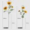 Girassol Artificial Grande Decoração de Casa Mobiliário Macio Girassol de 3 Cabeças Flor Artificial Decoração Transplante de Cabelo Artificial Girassol Flor Artificial