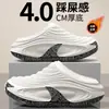 Pantuflas de Algodón Impermeables Sai Mou para Hombre 2026 Nuevo Estilo Otoño/Invierno Antideslizantes para Exteriores Suela Suave Forro de Felpa Pantuflas Cálidas Pies sin Olor