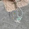 Collar apilado con cadena de clavícula y cuentas de estrellas de mar danzantes, estilo playa de verano, dopamina fresca, estrellas coloridas Y2K