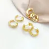 Pendientes Europeos y Americanos de Lujo Ligero Chapados en Oro, Diseño de Nicho, Pendientes de Aro Metálicos de Gama Alta, Pendientes de Oro Nuevos