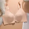 Busto Grande Parece Menor, Sem Costura, Sem Aro, Sutiã de Cristal com Design de Orelha de Coelho para Mulheres, Push-Up, Sem Aro, Conjunto de Sutiã Anti-Queda