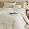 Colcha de Algodón Lavado con Fibra de Soja al 55% para Primavera y Otoño, Jacquard de Rosa, Engrosada, Cálida para Invierno, Colcha para Madre, Blanca