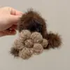 Pinza de pelo de felpa de tamaño mediano para mujeres con cabello fino, elegante y adecuada para otoño e invierno, accesorio para el cabello para la parte posterior de la cabeza