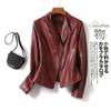 Chaqueta Corta de Cuero para Mujer, Corte Entallado, Elegante Abrigo de Cuero, Primavera y Otoño 2026, Chaqueta de Cuero Talla Grande