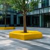 Asientos para Piscina de Árbol de Fibra de Vidrio, Taburetes para Árbol de Paisaje de Jardín al Aire Libre y Parques, Sillas Cuadradas para Maceteros con Forma Especial para Centros Comerciales, Personalizado