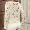 Suéter de Mujer 2026 con Acabado de Alta Gama, Crochet de Verano Estilo Francés Calado Tejido Floral Tridimensional, Diseño de Estilo Perezoso