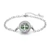 Pulseira de aço titânio cravejada de diamantes com design vazado para aromaterapia, tipo rosca para difusão de óleos essenciais, pulseira com padrão de árvore da vida europeu e americano, atacado