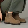 Botas de Moda de Diseño de Nicho con Suela Gruesa para Mujer Estilo Británico Botines Botas de Plataforma para Personas Bajas con Alzas Interiores