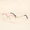 Moda 2024 Nuevo Armazón de Lentes Metálico Retro Tr90 Película Azul Espejo Plano Armazón de Lentes para Estudiantes Venta al por Mayor de Lentes