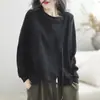 Sudadera de Patchwork Casual Suelta de Algodón Puro a la Moda para Mujer, Primavera y Otoño 2026, Nueva Prenda Superior Elegante para el Trabajo