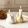 Portavelas Adorno de Conejo de Pascua de Amapola Molde de Silicona Base para Velas de Aromaterapia DIY Molde de Yeso de Conejo