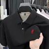 Camisa Polo de Manga Corta para Hombre con Seda de Morera, Nuevo Estilo Verano 2026, Camiseta de Negocios con Cuello de Solapa, Top Casual de Alta Gama Bordado
