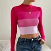 Pulôver Europeu e Americano Transfronteiriço Tricot Casual Solto Amazon Primavera e Outono Estilo Preguiçoso Manga Longa Tricot Feminino Processamento e Personalização
